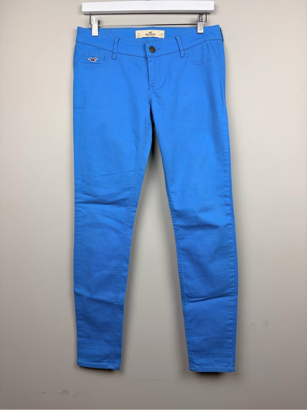 Hollister Blue Low Rise Skinny Jeans‎ Size 5 W27 Stretch